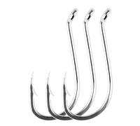 100 Pcs Silver-White Octopus Hooks Curved Shank Bass Fishing Hooks Barbed Sea Fishing Tools for Ocean Rock Fishing Amusement(1#)