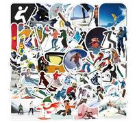 100 Pcs Skiing Vinyl Stickers,Winter Ski Sports Graffiti Stickers,Vinyl Waterproof Sticker for Kids Teens Girls,for Phone Laptop Bottles Skateboard Computer Phone Luggage Guitar Gifts Sticker