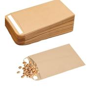 100 Pcs Small Brown Envelopes for Seeds, Self Seal PocketEnvelopes Mini Brown Seed Envelopes for Storing Small Item Seeds Cash Money Beads Coin