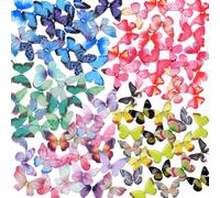 100 Pcs Small Decorative Butterflies for Wall, 3D Butterfly for Crafts, Wall Stickers Butterflies Colourful for Room and Party