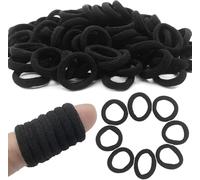 100 Pcs Small Girls Hair Bands Baby Bobbles Soft Toddler Hairbands Mini Hair Ties for Kids Girls Young Chidren with Storage Box Black