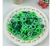 100 Pcs Small Girls Hair Bands Baby Bobbles Soft Toddler Hairbands Mini Hair Ties for Kids Girls Young Chidren with Storage Box Green