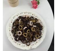 100 Pcs Small Girls Hair Bands Baby Bobbles Soft Toddler Hairbands Mini Hair Ties for Kids Girls Young Chidren with Storage Box Brown