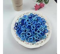 100 Pcs Small Girls Hair Bands Baby Bobbles Soft Toddler Hairbands Mini Hair Ties for Kids Girls Young Chidren with Storage Box Blue