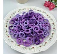 100 Pcs Small Girls Hair Bands Baby Bobbles Soft Toddler Hairbands Mini Hair Ties for Kids Girls Young Chidren with Storage Box Purple