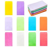 100 Pcs Small Kraft Mini Coloured Envelopes for Seeds, Coin, Cash, Gifts, Wages, Beads (10x6cm/3.9x2.4inch)