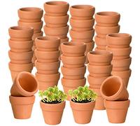 100 Pcs Small Mini Terracotta Clay Pots Flower Pots with Drainage Holes Clay Terra Cotta Pots Cactus Nursery Planter Succulent Terracotta Pots for Indoor Outdoor Plants DIY Craft, 1.2 x 1.2 inch