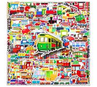 100 Pcs Small Train Graffiti Stickers for Water Bottles,Guitar,Bicycle,Laptop,Skateboard,Computer,Vehicle Train Cute Style Stickers Waterproof Vinyl,Scrawl Decoration for Girls Boys Children Teens