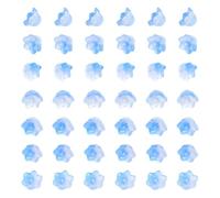 100 Pcs Small Trumpet Flower Beads Charms Flower Bead End Caps Decorative Floral Spacer Beads Glass Floral Pendants Loose Aesthetic Bead for Beading Project Blue White