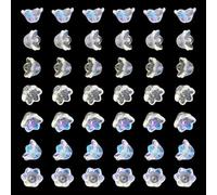 100 Pcs Small Trumpet Flower Beads Charms Flower Bead End Caps Decorative Floral Spacer Beads Glass Floral Pendants Loose Aesthetic Bead for Beading Project Clear Colorful
