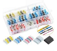100 Pcs Solder Seal Sleeve Heat Shrink Butt Wire Connector Terminal Kit With Waterproof Polyolefin Tube For Marine Automotive Electrical Repair And Home Wiring Projects Assorted Colors In Storage Box