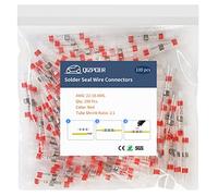 100 Pcs Solder Seal Wire Connectors, 22-16 AWG Heat Shrink Solder Connectors, Waterproof Splice Electrical Wire Connector, Butt Terminal