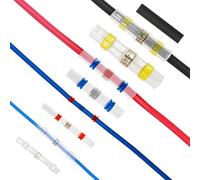 100 PCS Solder Seals Wire connectors,Wire connectors,Waterproof Heat Shrink Electrical Wire Butt Terminals For Daily use, Automotive, Marine etc(30+70pcs)