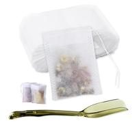 100 Pcs Spice Bags for Cooking, Reusable Muslin Drawstring Tea Filter Bags, Unbleached Cheesecloth Multi-Size for Loose Tea, Coffee, Pho Soup & Herbs
