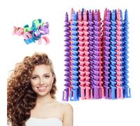 100 Pcs Spiral Perm Rods for Long Hair, Heatless Hair Curl Rods Kit, Plastic Styling Curling Rods for Custom Hairstyles, Random Colors