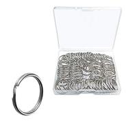 100 Pcs Split Ring, Small Key Rings Bulk Split Keychain Rings DIY Craft Metal Keychain Connector Accessories (18mm)