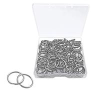 100 Pcs Split Ring, Small Key Rings Bulk Split Keychain Rings DIY Craft Metal Keychain Connector Accessories (15mm)