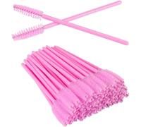 100 PCS Spoolie, Disposable Mascara Wands, Pink Crystal Eyelash Brush for Eyelash Extensions, Brow Shaping & Beauty Kits