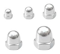 100 PCS Stainless Steel Dome Cap Nuts, Hex Acorn Nut Kit, M3 M4 M5 M6 M8 Assorted Sizes