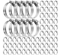 100 Pcs Stainless Steel Hose Clamps, Adjustable 1'' - 2'' (27-51mm)