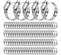 100 Pcs Stainless Steel Hose Clamps, Adjustable 3/4'' - 1-1/4'' (18-32mm)