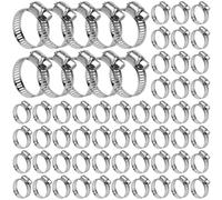 100 Pcs Stainless Steel Hose Clamps, Adjustable 3/4'' - 1-1/8'' (19-29mm)