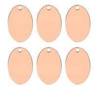 100 PCS Stainless Steel Pet Identification Tag Personalized Blank Mirror Label Dog Pendant Can Be Engraved Name Phone Number,Rose Gold,38x25MM