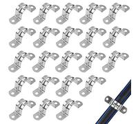 100 Pcs Stainless Steel Pipe Clips,Two Hole Tube Strap Tension Clips U-Tube Clamp,Pipe Clamps for Water Pipe/Gas Pipe/Steel Pipe/Support Accessories(25mm)
