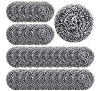 100 Pcs Stainless Steel Sponges Scrubbing Scouring Pad, Stainless Steel Scrubber Kitchen Scrubbers for Dishes Household Surfaces Scouring Pads for Kitchen Removing Rust Dirty Cookware Cleaner