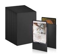 100 Pcs Standard Soft Card Sleeves, 66 x 91mm Clear Frosted Trading Card Sleeves, Standard Card Sleeves for Trading Card, Magic, MTG, Sports Cards, Game Cards (Black)