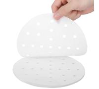100 Pcs Steamer Liner 7 Inch Dumpling Paper Round Bamboo Steamer Paper with Holes Parchment Papers for Steamed Buns Dumplings