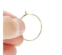 100 Pcs Steel Circle Earring Loops, Wine Glass Mark Hoop Ring Big Round Party Earring Hoop Ring Set Jewelry Findings DIY Earring Beading for Hoop Earrings Making (Gold 30 * 25MM)