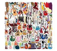 100 PCS Stickers for Love Guitar,Electric Guitar Sticker Pack Vinyl Skateboard Guitar Door Laptop Luggage Car Bike Water Bottle Birthday Party Supplies Teens Boys and Girls Decals
