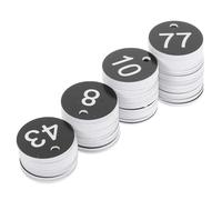 100 Pcs Sturdy Plastic Number Plate Tags with Hole for Key Round Item Mark Garment Tag Chain Luggage Check Valve Desk for Hotel