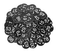 100 Pcs Sturdy Plastic Number Plate Tags with Hole for Key Round Item Mark Garment Tag Chain Luggage Check Valve Desk for Hotel