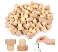 100 Pcs T-Shaped Wine Bottle Corks, Reusable Wine Sealing Plugs, Resealable Beer Bottle Stoppers, Natural Wood and Rubber, Secure Fit, Ideal for 375 ml/500 ml/750 ml Bottles