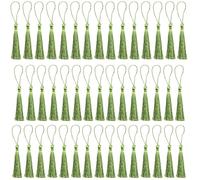 100 Pcs Tassels Silky Tassels For DIY Craft Home Décor Handmade Bookmarks Tassels Army Green