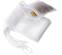 100 Pcs Tea Filter Bags Empty Tea Bags 5x7cm / 8x10cm / 14x16cm / 20x25cm Non-Woven Fabric Drawstring Bag Tea Infuser Bags for Loose Tea Coffee Herb Lavender Cooking Brewing