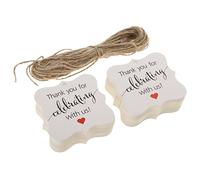100 Pcs Thank you for Celebrating with us Gift Tags Hanging Labels White