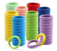 100 Pcs Thick Seamless Hair Ties, Ponytail Holders Hair Accessories No Damage for Thick Hair, Valentine's Day Gifts (Rainbow Colors)