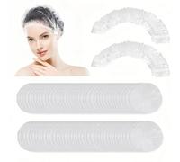 100 PCS Thick Waterproof Disposable Shower Caps - Elastic Plastic Bath Caps for Hair Protection at Home, Spa, Hotel | Reusable Shower Cap Covers, Durable & Comfortable Design (Disposable)