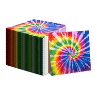 100 Pcs Tie Dye Paper Napkins, Rainbow Hippie Groovy Beverage Napkins