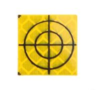 100 Pcs Total Station Reflector Tape 0/30/40/50/60mm Yellow Acrylic Sheet for Surveying Level Bridge Tunnel Building (20x20mm)
