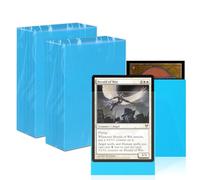 100 Pcs Trading Card Sleeves, 66 x 91mm Clear Frosted Trading Card Sleeves, Standard Card Sleeves for Magic, MTG, Sports Cards, Game Cards (Light Blue)