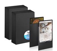 100 Pcs Trading Card Sleeves, 66 x 91mm Clear Frosted Trading Card Sleeves, Standard Card Sleeves for Magic, MTG, Sports Cards, Game Cards (Black)