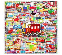 100 Pcs Train Stickers Laptop Car Scrapbook Phone Skateboard Suitcase Luggage Bike Cute Train Vinyl Waterproof Aesthetic Personalised Stickers for Teens Boys Girls Adults
