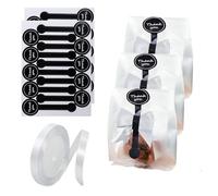 100 PCS Translucent Plastic Cake Bags,Cookie Bags Bring 100 Stickers,A Roll of Ribbon,Suitable for Cupcake, Chocolate, Candy, Biscuit