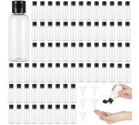 100 PCS Travel Bottles with Flip Cap, 60 ml Clear Plastic Travel Size Containers, Portable Squeeze Bottles, Refillable Empty Cosmetic Containers for Liquid Shampoo, Lotion
