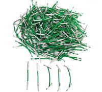 100 Pcs Treasury Tags - 45mm Paper Tags Fasteners with Plastic Ends - for Securing Documents& Loose Punched Paper (Green)