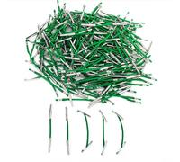 100 Pcs Treasury Tags - 45mm Paper Tags Fasteners with Plastic Ends - for Securing Loose Punched Paper & Documents (Green)